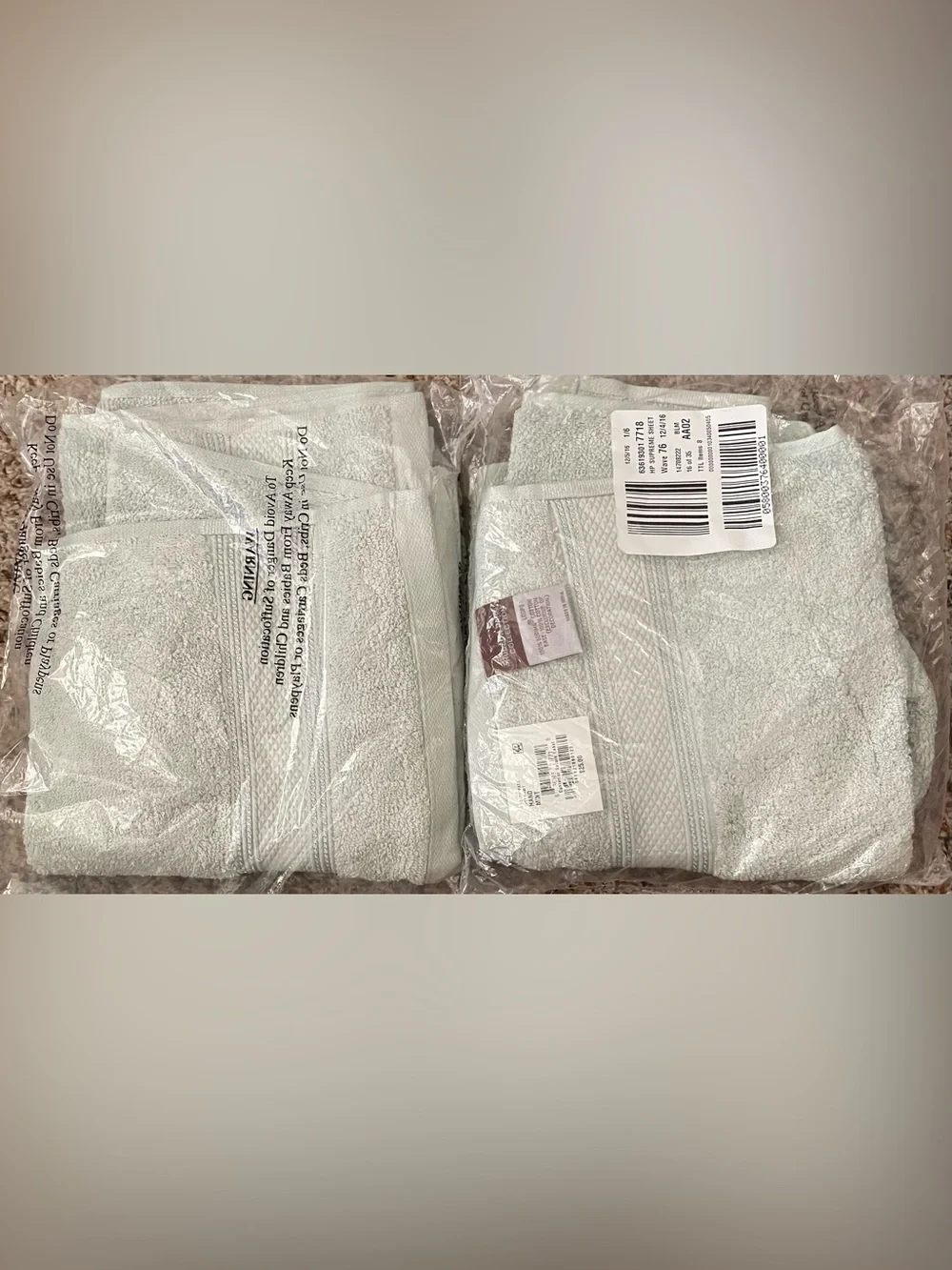 Hudson Park Supima Cotton Hand Towels Set of 2 Mint Green NEW Soft Luxury